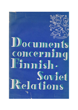 The Development of Finnish—Soviet Relations