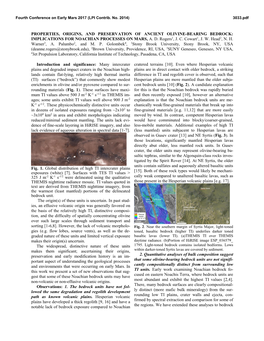 Properties, Origins, and Preservation of Ancient Olivine-Bearing Bedrock: Implications for Noachian Processes on Mars, A