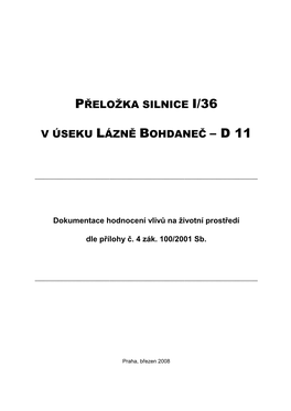 EIA I 36 Bohdaneč Dokumentace Vše KH