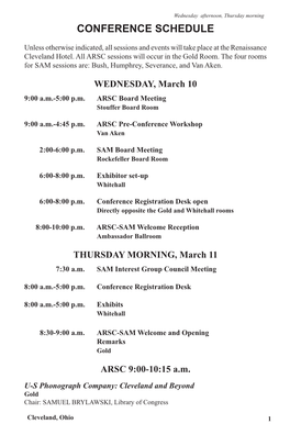 Conference Schedule