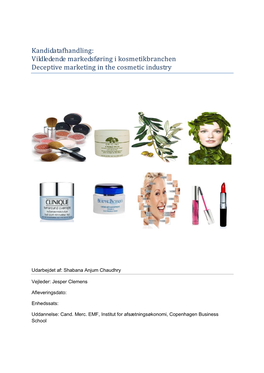 Kandidatafhandling: Vildledende Markedsføring I Kosmetikbranchen Deceptive Marketing in the Cosmetic Industry