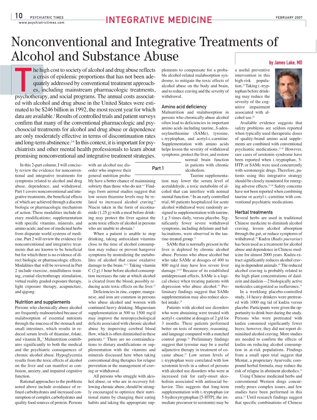 Nonconventional and Integrative Treatments of Alcohol