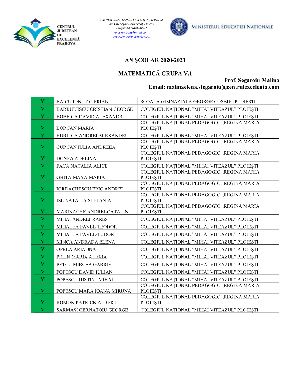 Grupe Excelenta 2020 2021 MATEMATICA