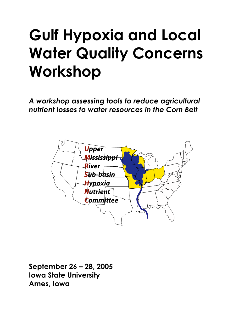 Gulf Hypoxia and Local Water Quality Concerns Workshop