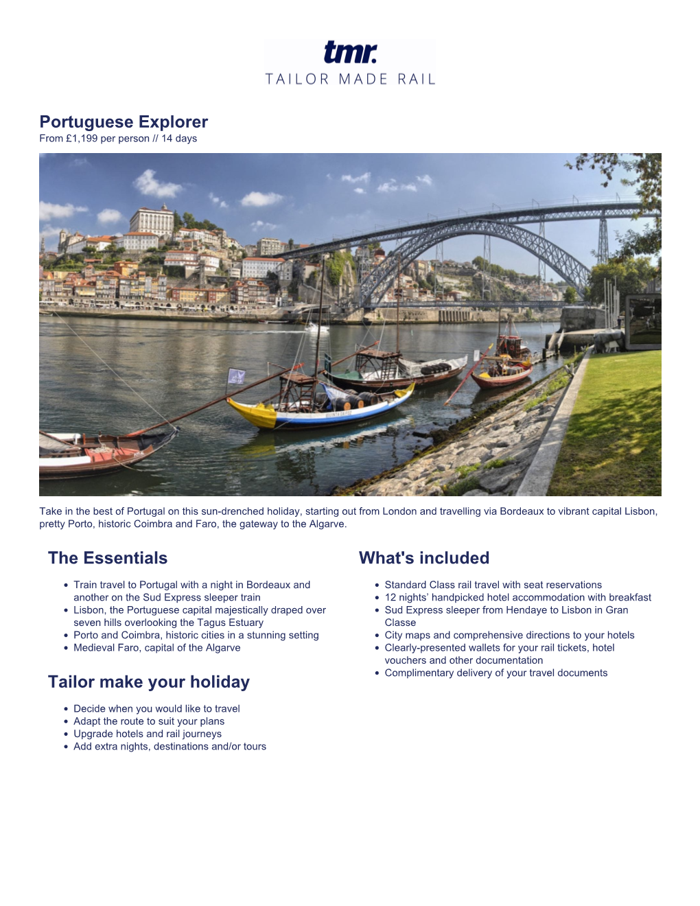 Portuguese Explorer from £1,199 Per Person // 14 Days