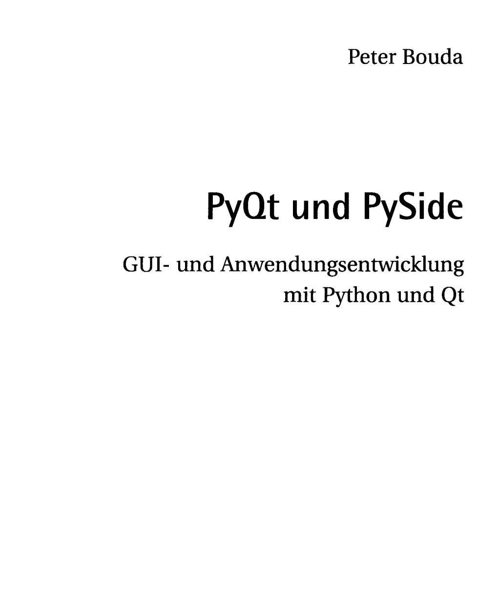 Pyqt Und Pyside