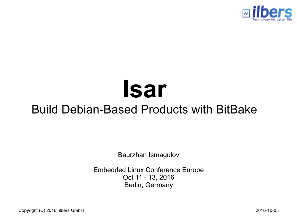 Isar: Debian + Bitbake