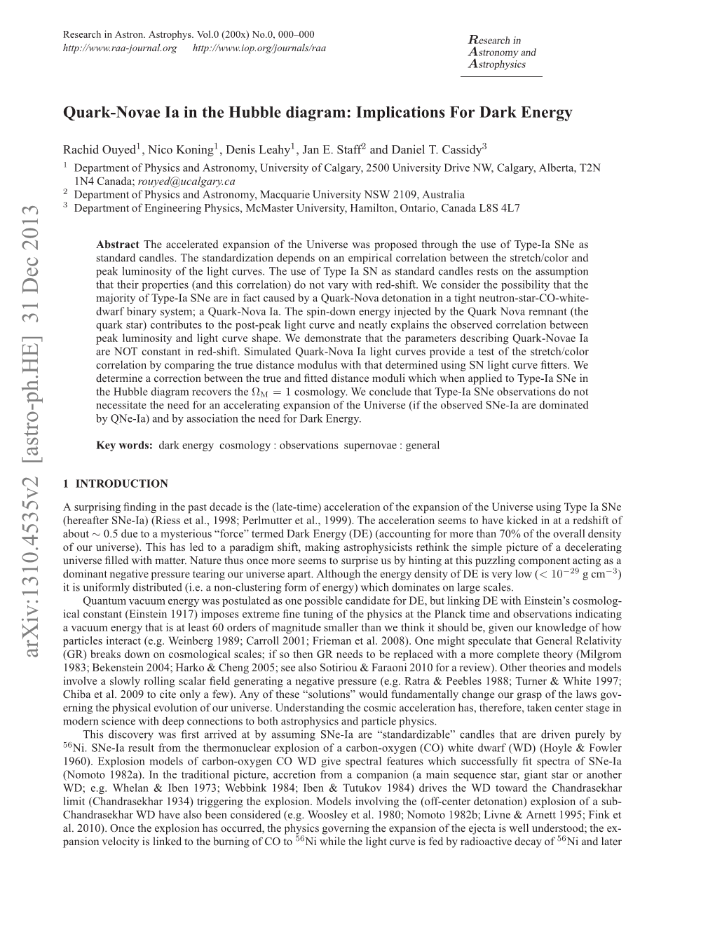 Quark-Novae Ia in the Hubble Diagram: Implications for Dark Energy 3