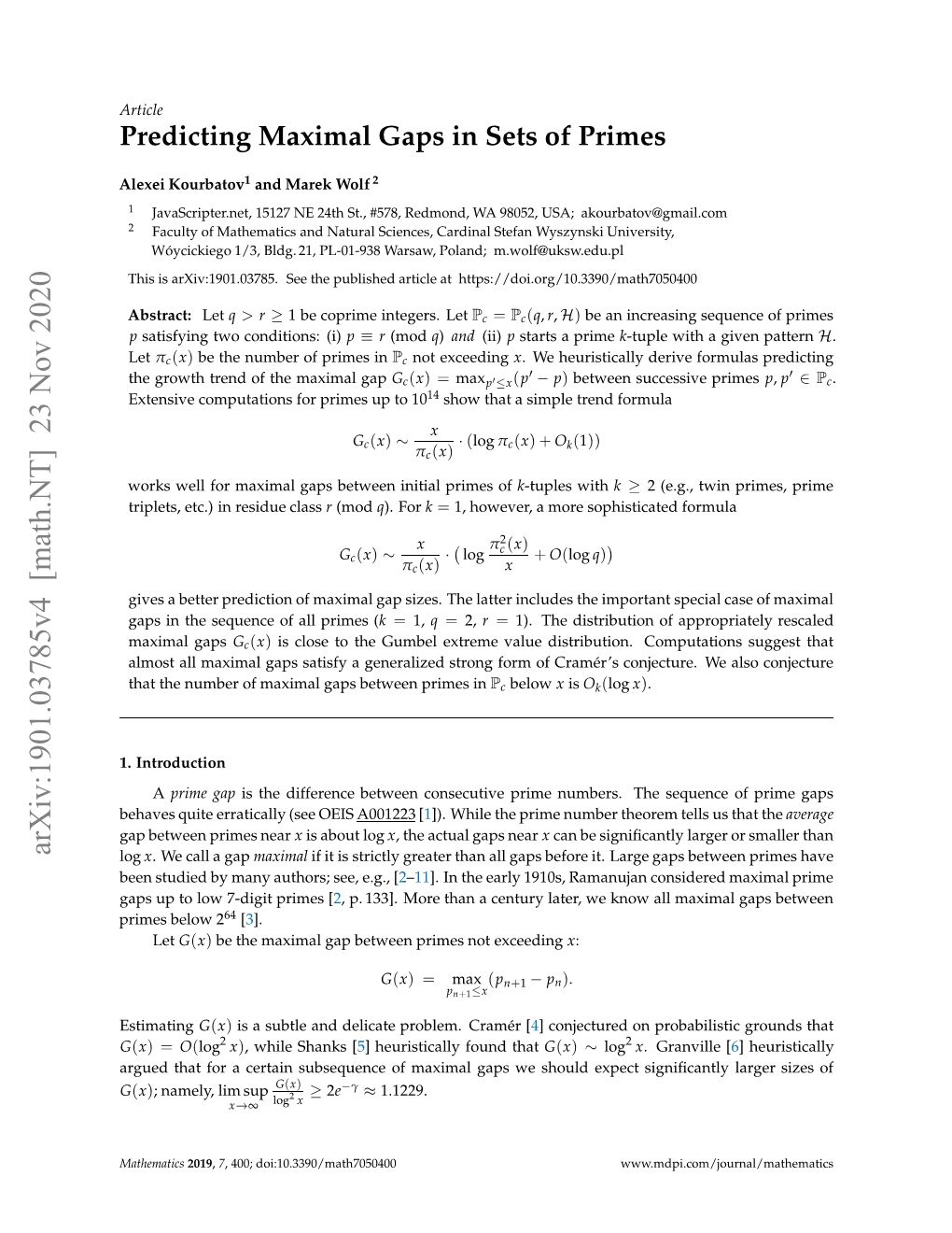 Predicting Maximal Gaps in Sets of Primes