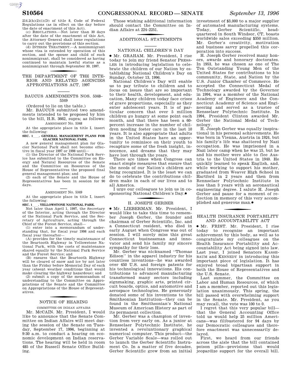 Congressional Record—Senate S10564