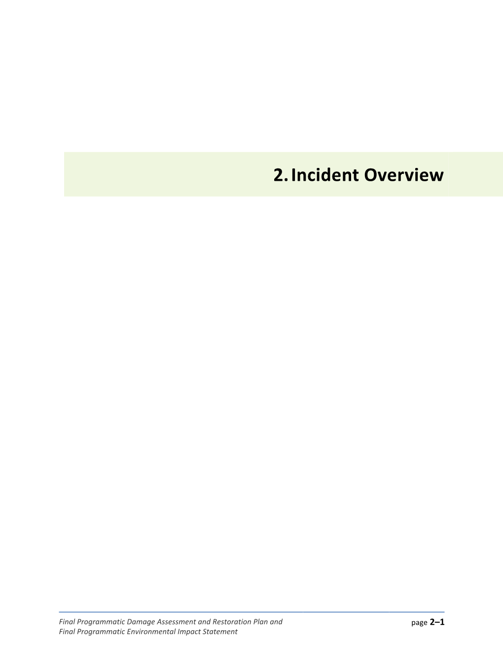 Deepwater Horizon Oil Spill Final Programmatic Damage Assessment