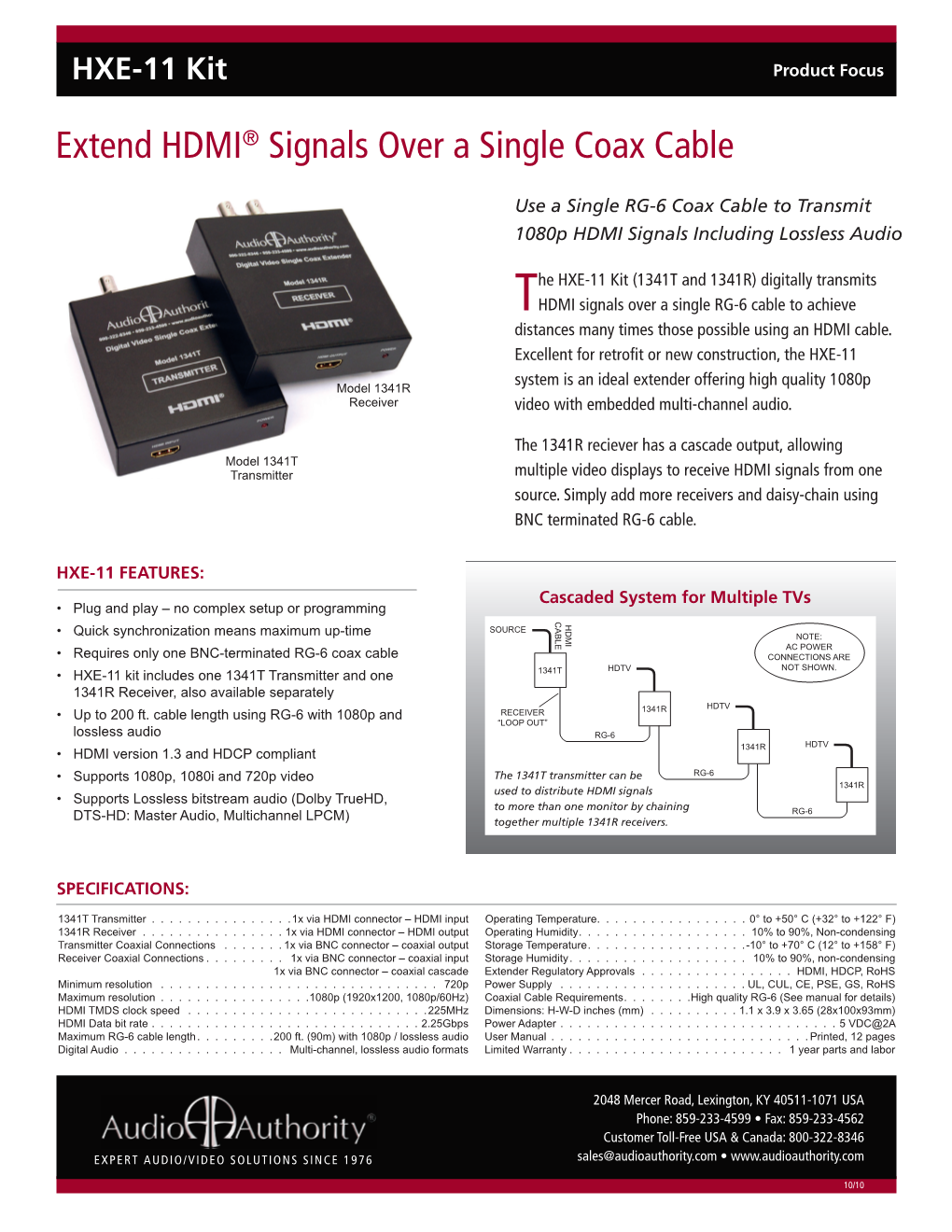 Extend HDMI® Signals Over a Single Coax Cable