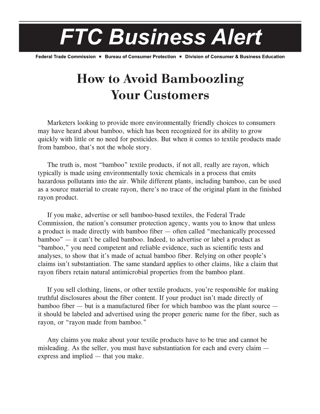 PDF How to Avoid Bamboozling Your Customers
