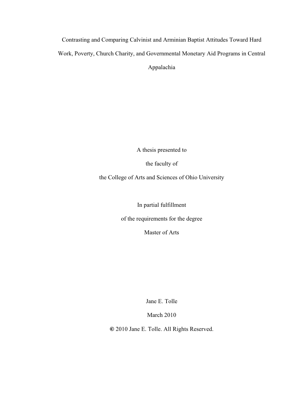 Contrasting and Comparing Calvinist and Arminian Baptist Attitudes Toward Hard