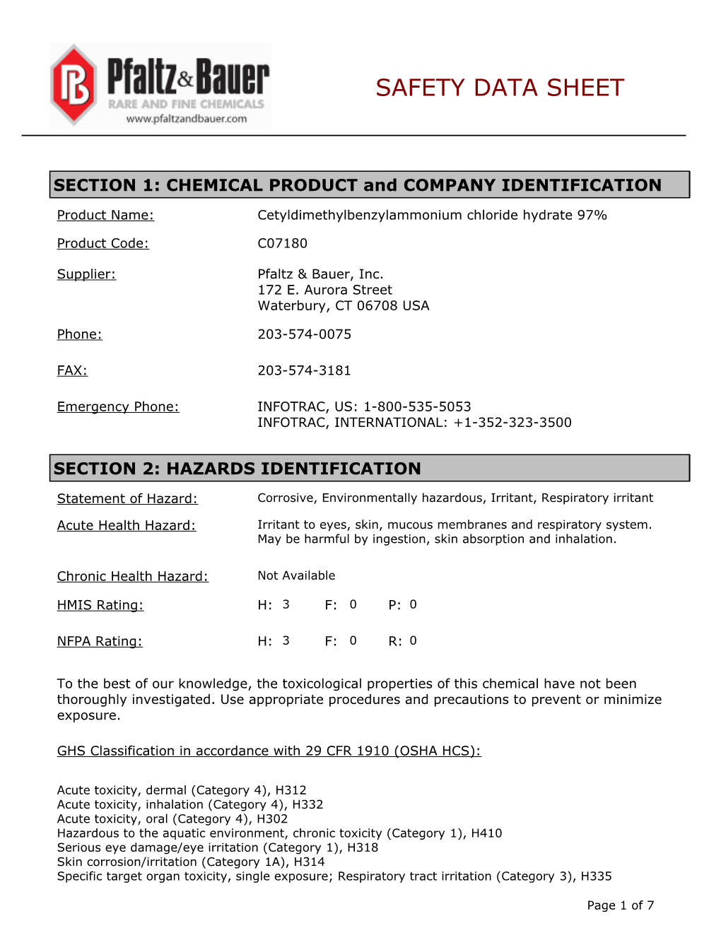 Safety Data Sheet