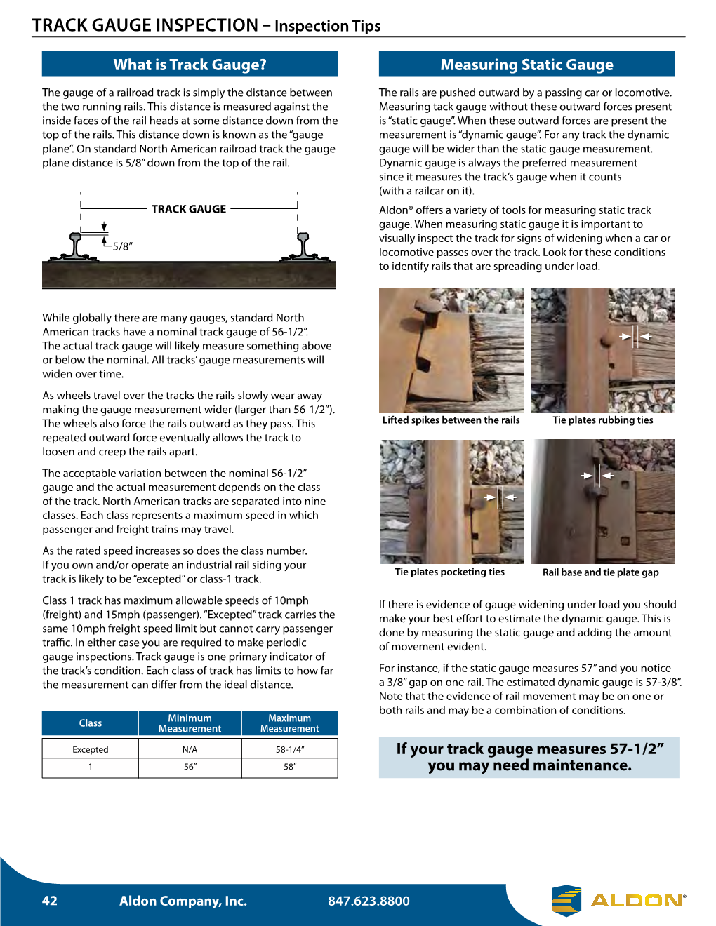 TRACK GAUGE INSPECTION – Inspection Tips