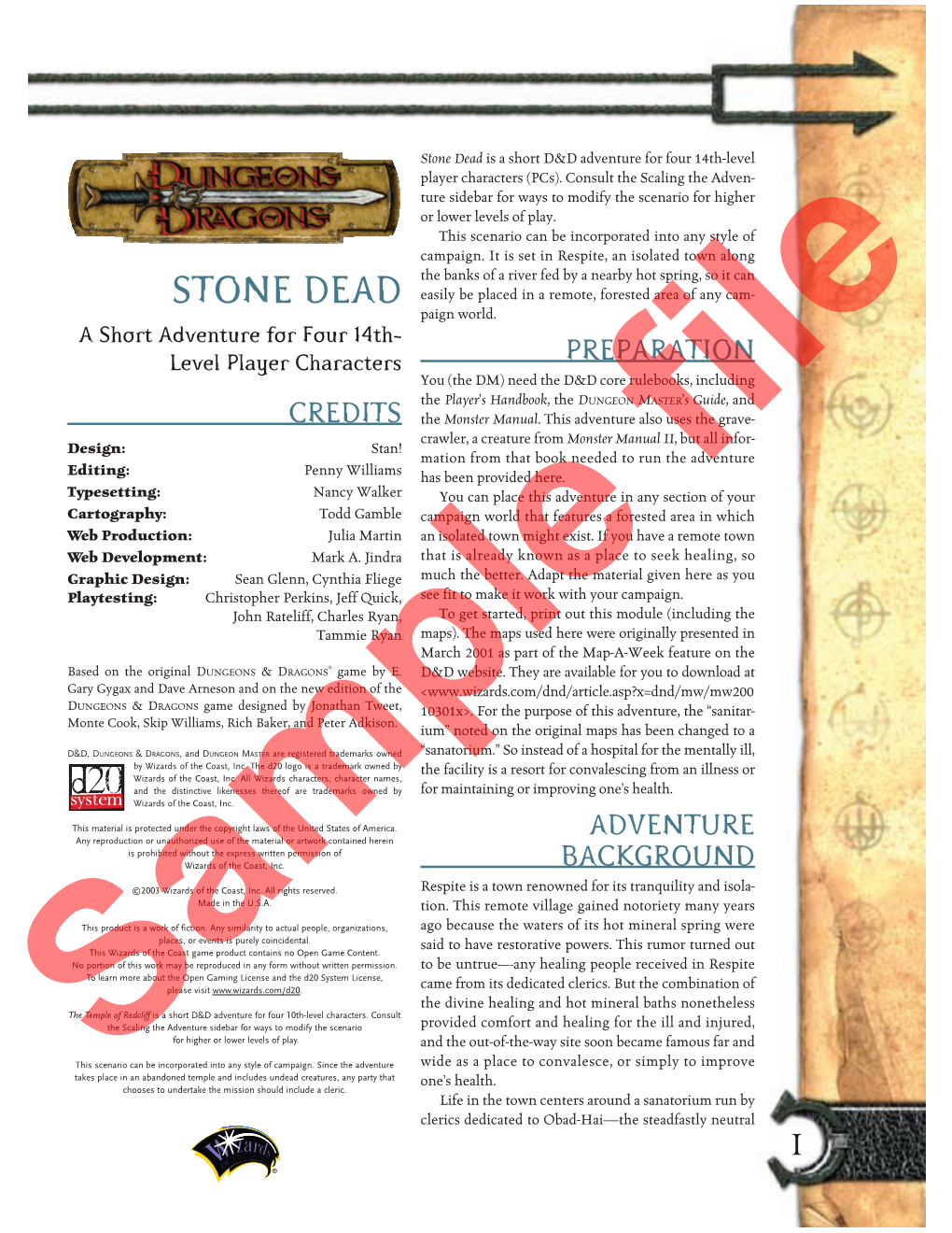 Stone Dead Is a Short D&D Adventure for Four 14Th-Level Player Characters (Pcs)
