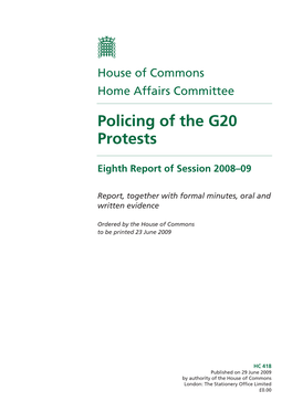 Policing of the G20 Protests