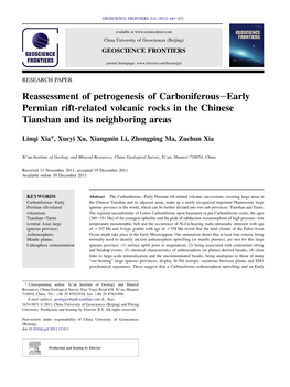 Reassessment of Petrogenesis of Carboniferous-Early Permian Rift-Related Volcanic Rocks in the Chinese Tianshan and Its Neighbor