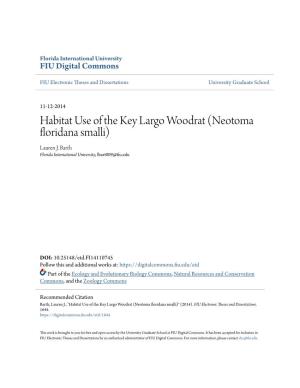 Habitat Use of the Key Largo Woodrat (Neotoma Floridana Smalli) Lauren J