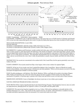 Moths of North Carolina - Early Draft 1