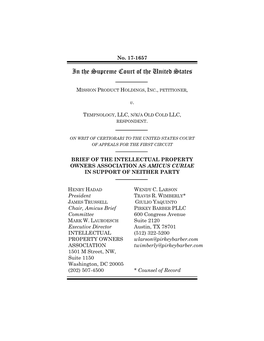 Amicus Brief of the Intellectual Property Owners Association