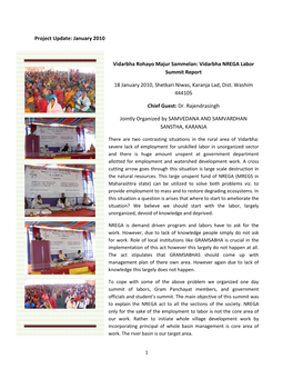 Vidarbha NREGA Labor Summit Report 18 January 2010