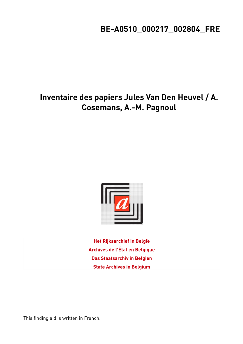 Jules Van Den Heuvel / A