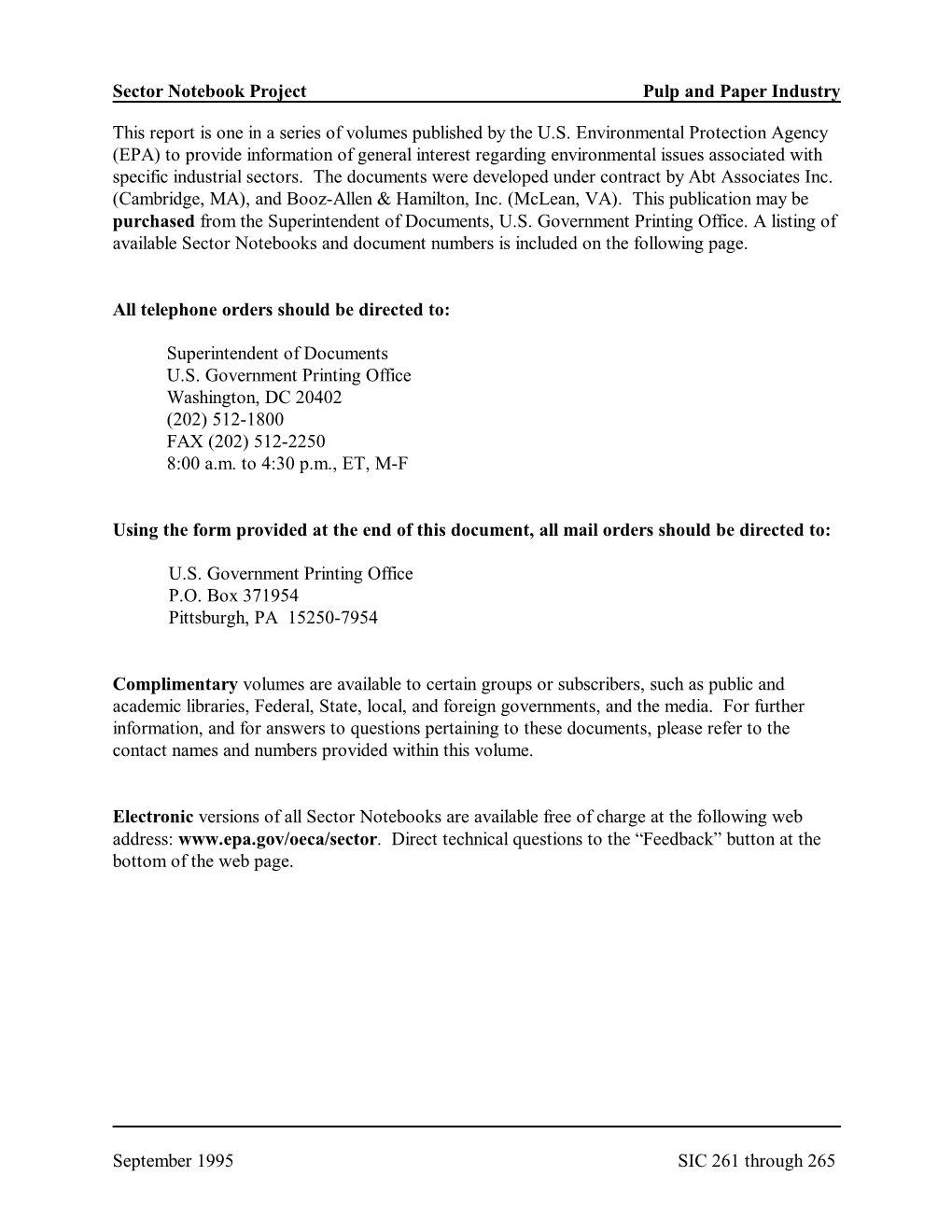 Profile of the Pulp and Paper Industry