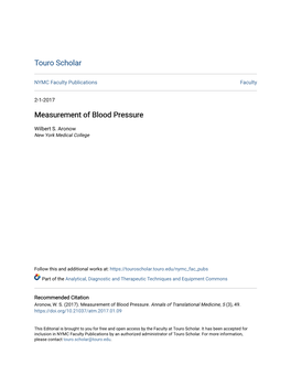 Measurement of Blood Pressure