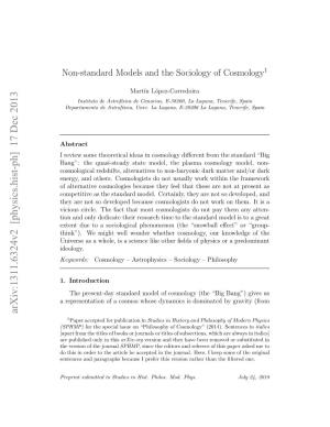 Non-Standard Models and the Sociology of Cosmology