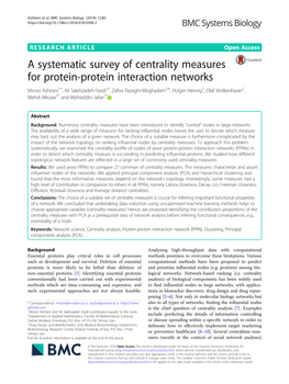 A Systematic Survey of Centrality Measures for Protein-Protein