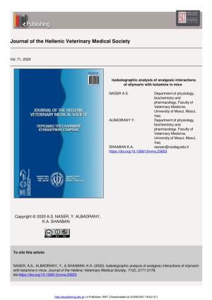 Journal of the Hellenic Veterinary Medical Society