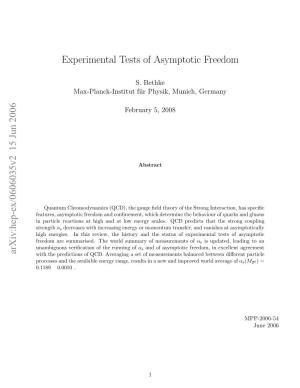 Experimental Tests of Asymptotic Freedom