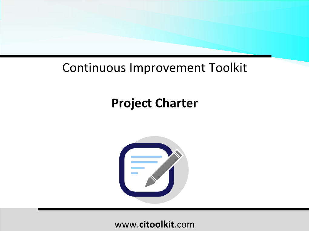 Continuous Improvement Toolkit Project Charter