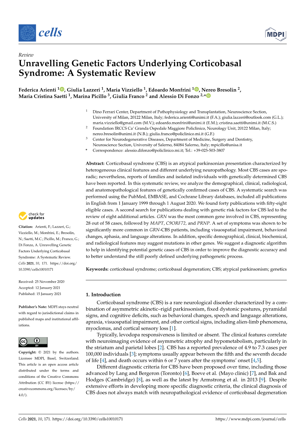 Unravelling Genetic Factors Underlying Corticobasal Syndrome: a Systematic Review
