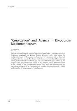 Creolization” and Agency in Divodurum Mediomatricorum