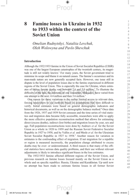 8 Famine Losses in Ukraine in 1932 to 1933 Within the Context of the Soviet