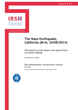 The Napa Earthquake, California (M=6; 24/08/2014)