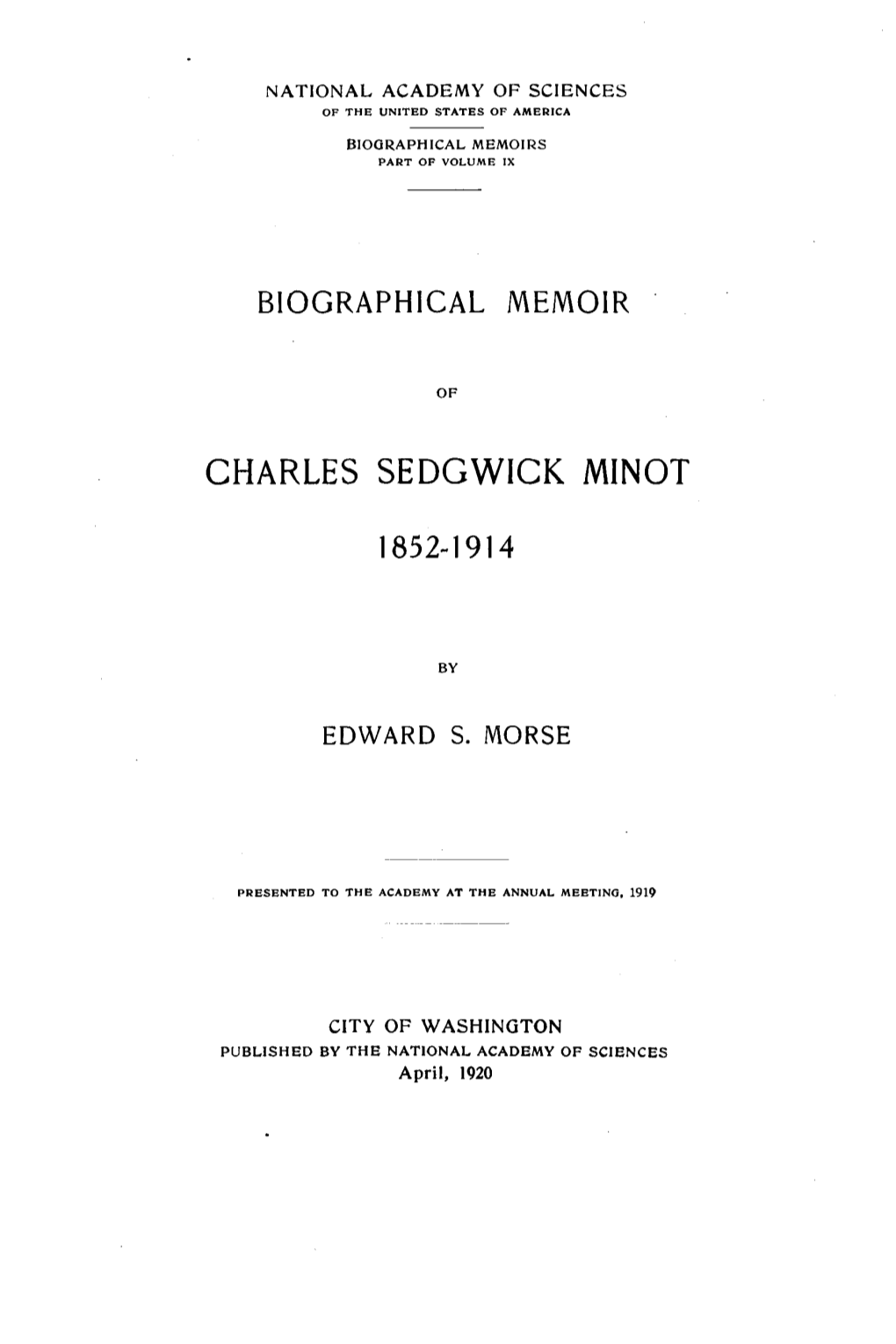 Charles Sedgwick Minot