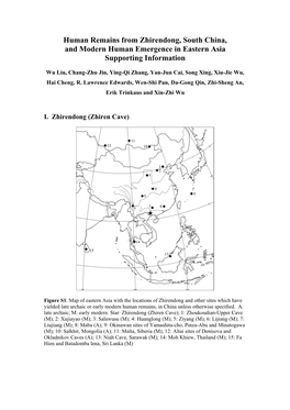 Human Remains from Zhirendong, South China, and Modern Human Emergence in Eastern Asia Supporting Information