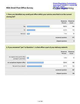 NNA Small Post Office Survey Accepted 10/6/2011