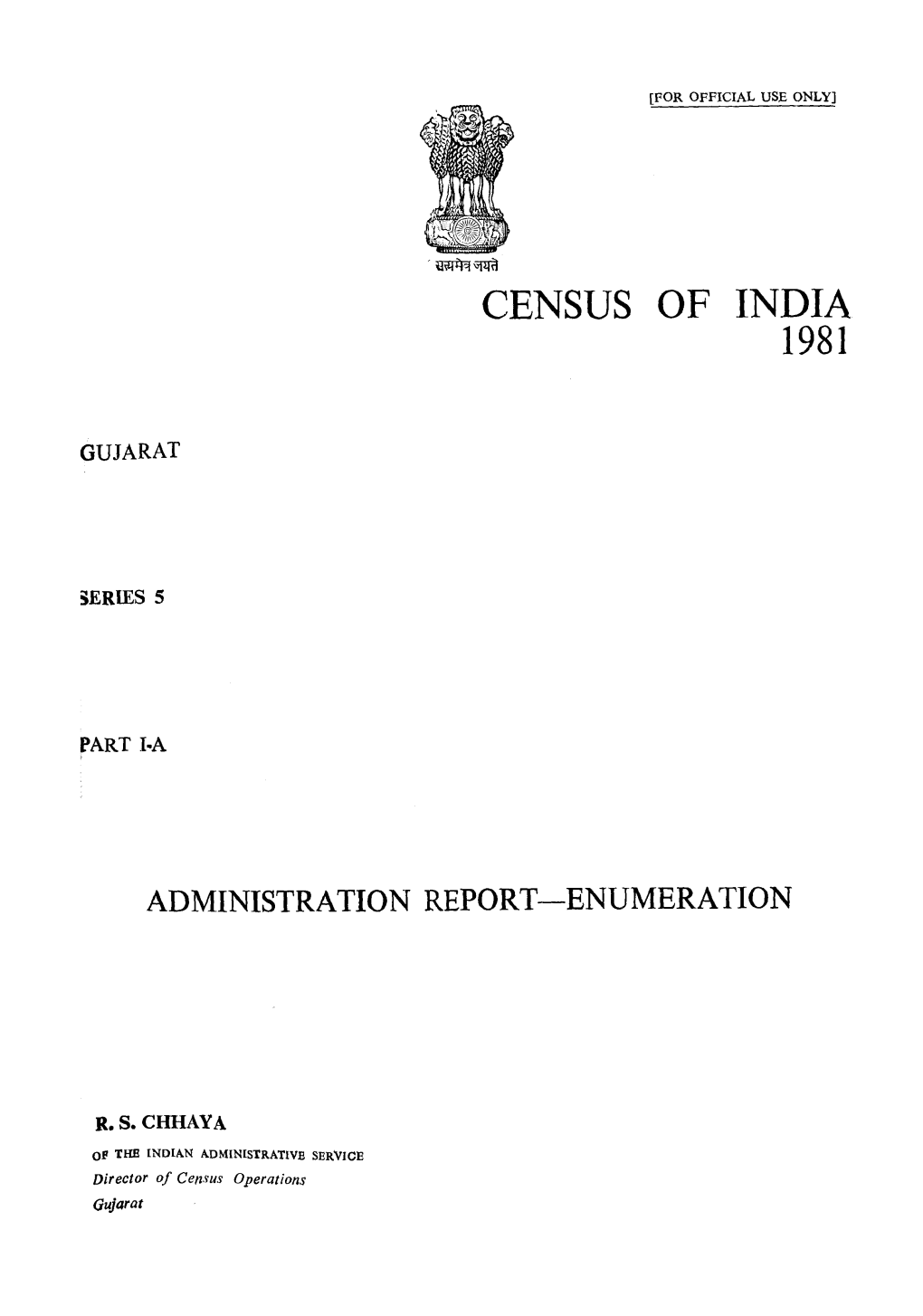 Administration Report-Enumeration, Part I-A, Series-5