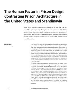 The Human Factor in Prison Design: Contrasting Prison Architecture in the United States and Scandinavia