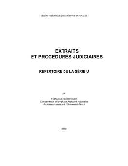 Extraits Et Procedures Judiciaires