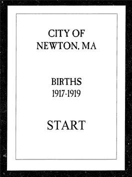 START ALPHABETICAL INDEX of BIRTHS REGISTERED in Newton for Tile TI:AR •• 1917