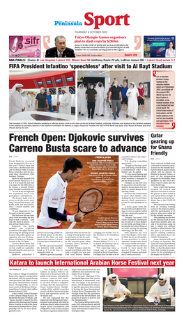 Djokovic Survives Carreno Busta Scare to Advance