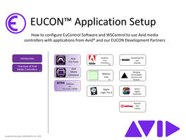 EUCON Application Setup V2020.11