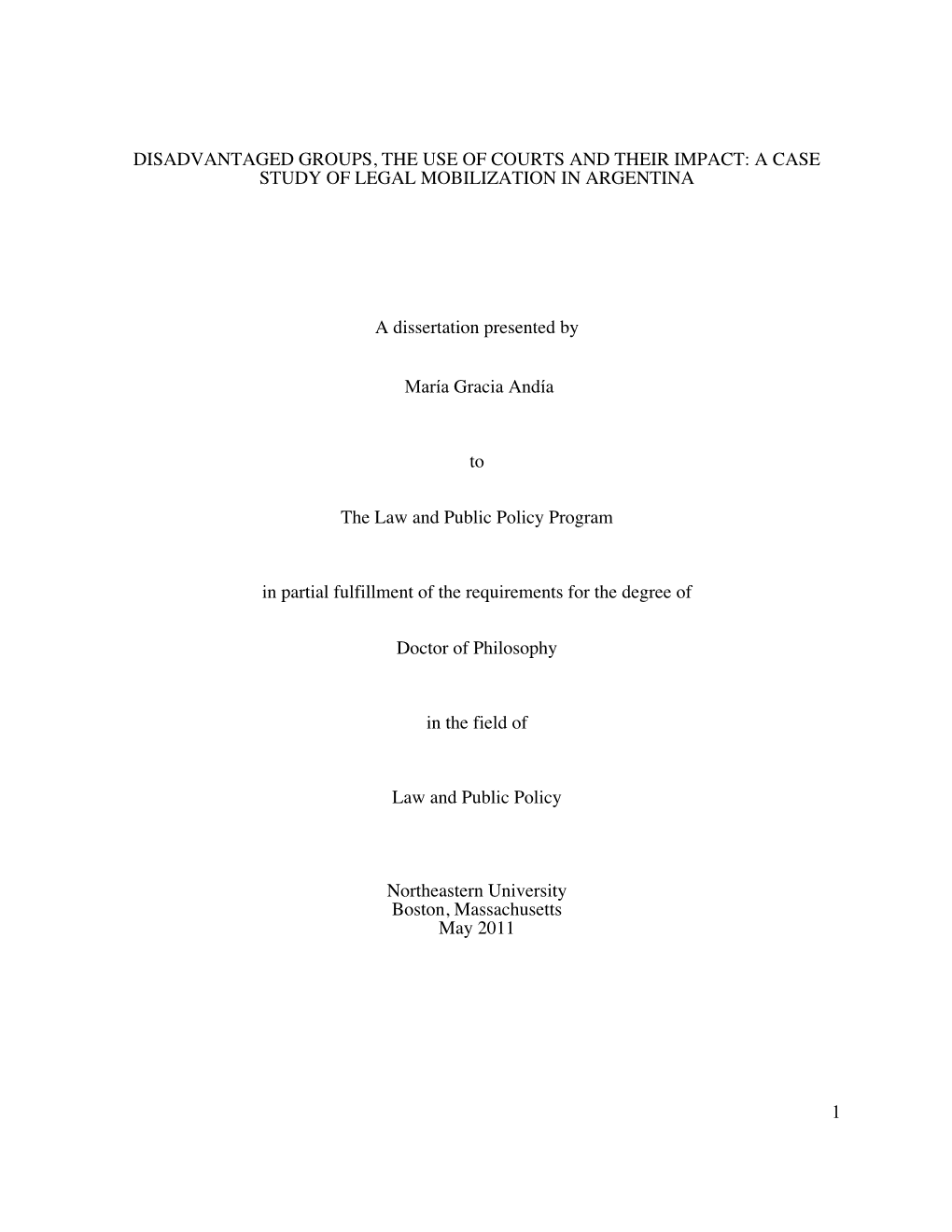 A Case Study of Legal Mobilization in Argentina