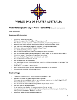 Understanding World Day of Prayer Australia – Some Faqs